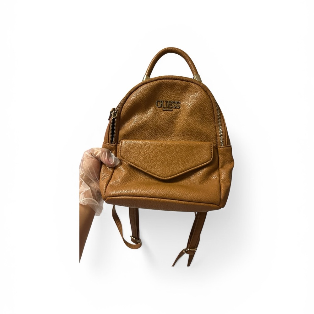 GUESS Brown Leather Backpack